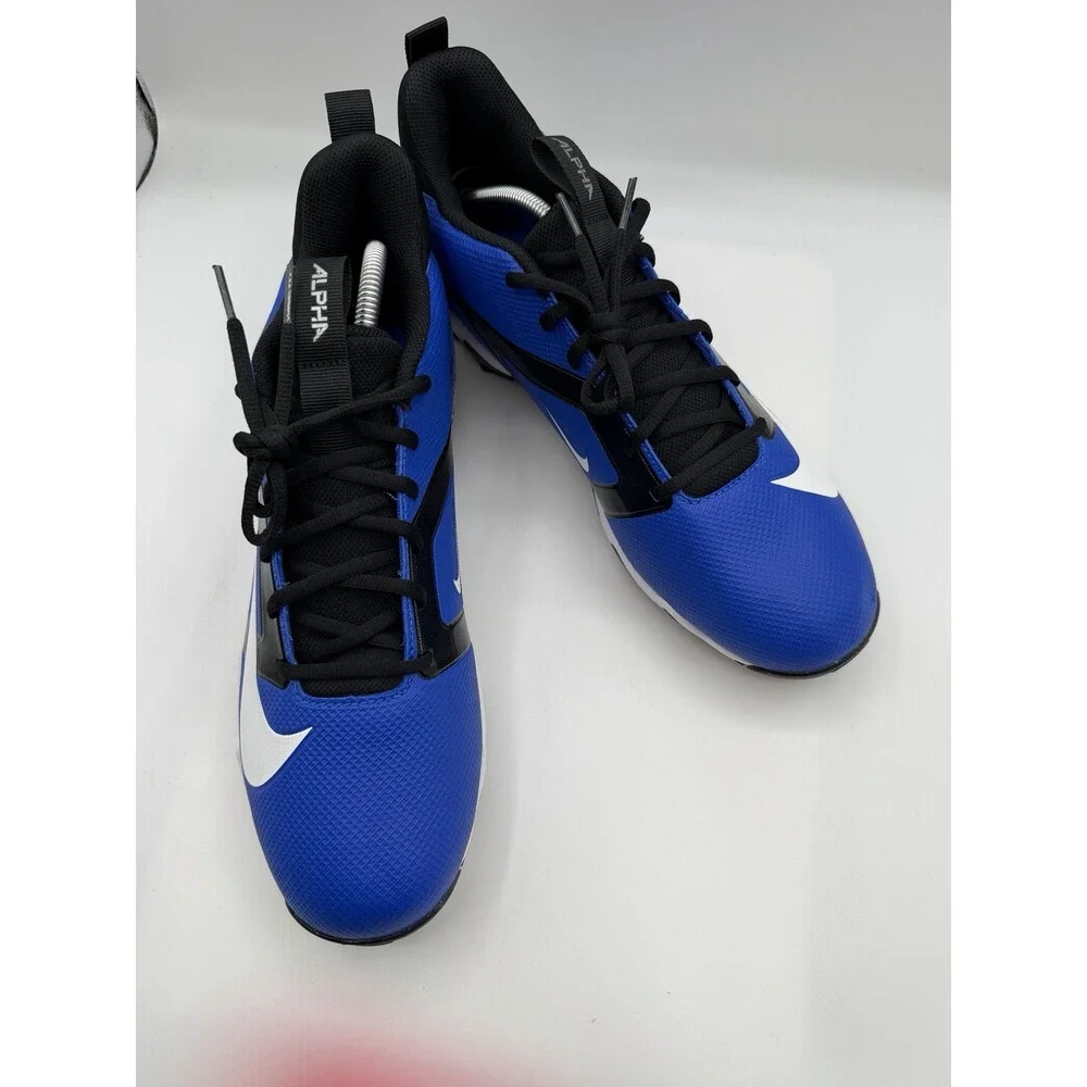 Nike Alpha Menace 4 Shark Football Cleats,Men's 11, Blue/Black/White,FN0028-400